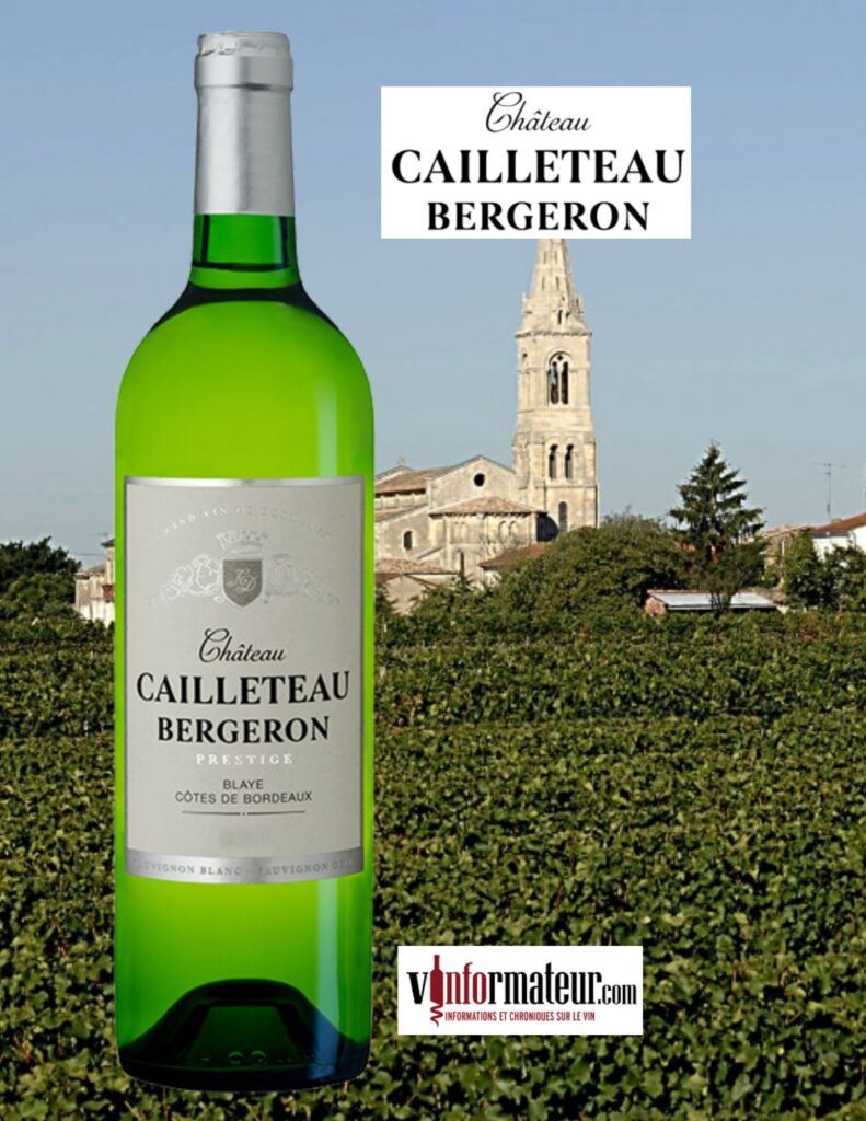 Prestige, Château Cailleteau Bergeron, AOC Côtes-de-Bordeaux blanc, vin blanc, 2021 bouteille
