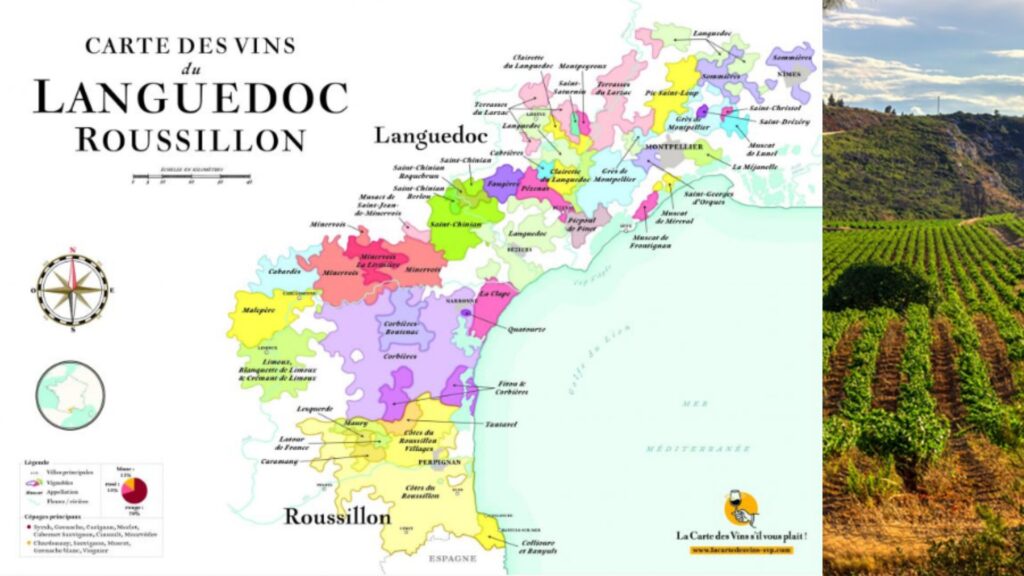 Carte viticole Languedoc Roussillon