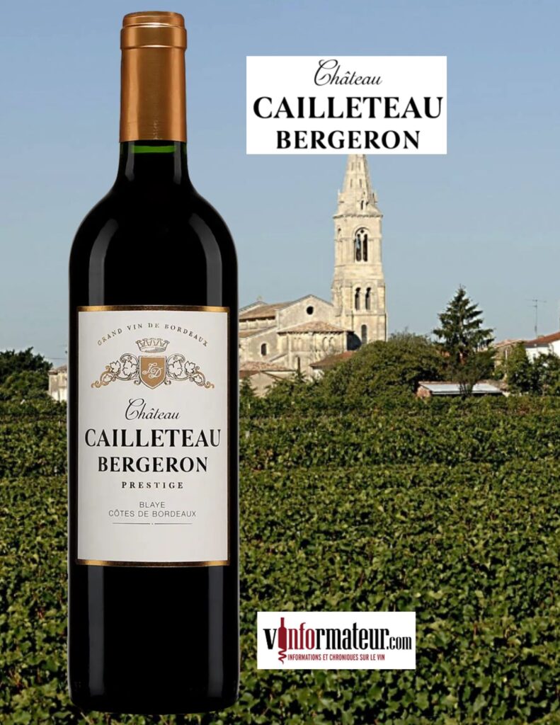 Prestige, Château Cailleteau Bergeron, AOC Blaye Côtes-de-Bordeaux, vin rouge, 2020 bouteille
