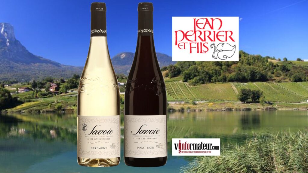 Vins de Savoie: Jean Perrier et Fils. Apremont, Cuvée Gastronomie, 2022, cépage : Jacquère 100%, Pinot Noir, Cuvée Gastronomie, Vin de Savoie, 2022. bouteilles