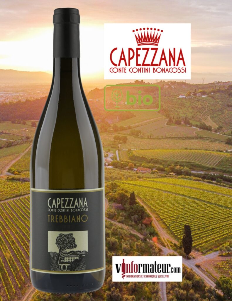 Trebbiano di Capezzana, Toscana IGT, vin blanc bio, 2021 bouteille