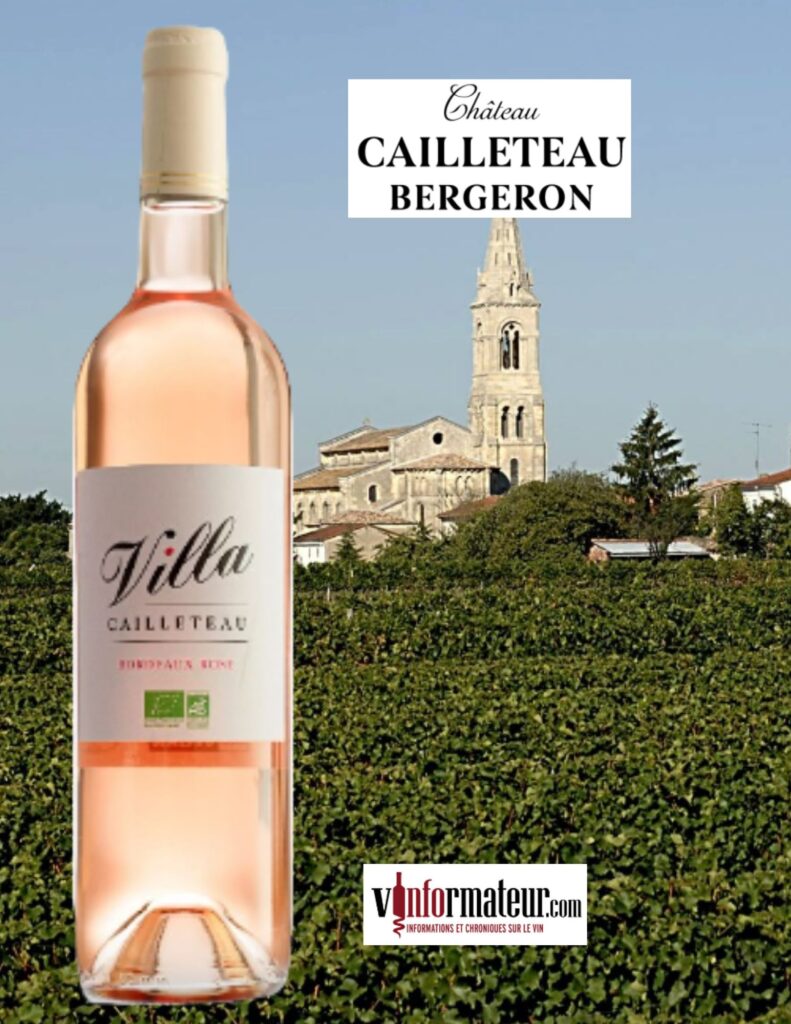 Villa, vin rosé bio, Cailleteau Bergeron, AOC Bordeaux rosé, 2021 bouteille