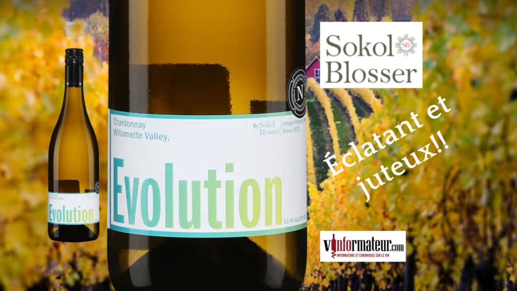 Évolution, Chardonnay, Oregon, Willamette Valley AVA, Sokol Blosser Winery, vin blanc, 2021 bouteille