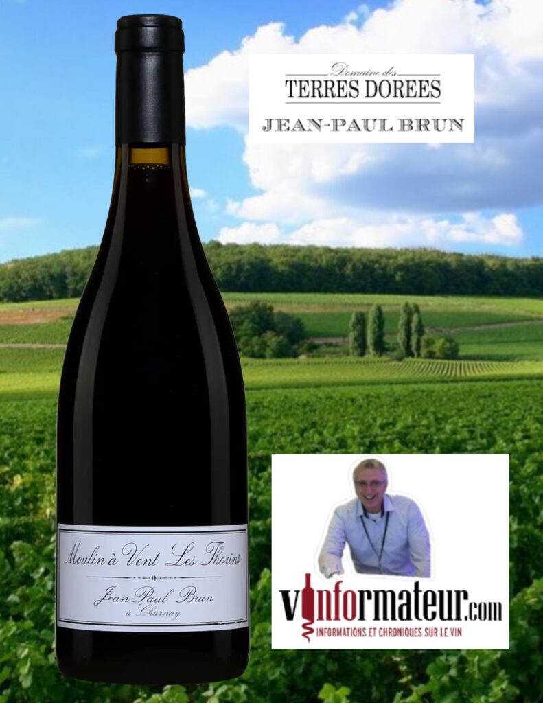 Moulin-à-Vent, Thorins, Gamay, Jean-Paul Brun, Domaine des Terres Dorées, vin rouge, 2020 bouteille