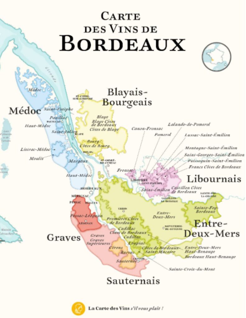 Carte viticole Bordeaux