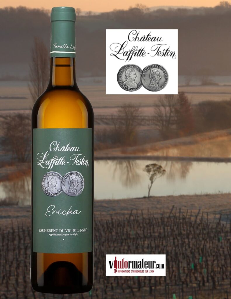 Château Laffitte-Teston, Cuvée Ericka, France, Sud-Ouest, Pacherenc du Vic-Bilh sec, vin blanc, 2021 bouteille