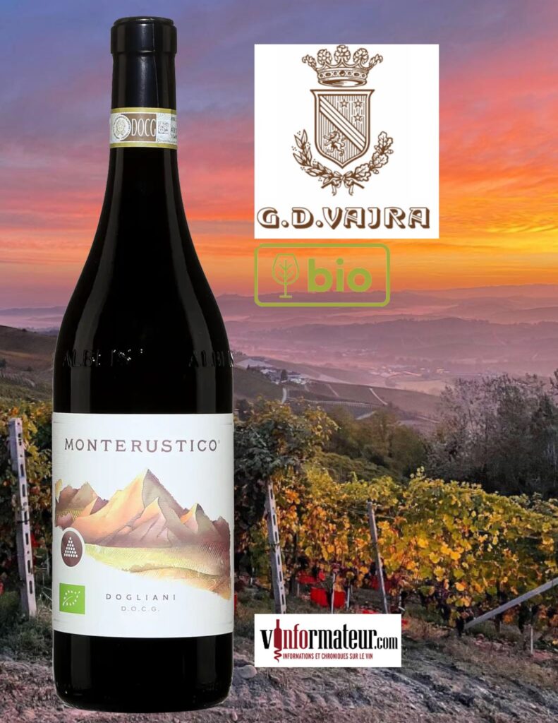 Monterustico, Dogliani DOCG, Italie, Piemonte, G.D.Vajra, vin rouge bio, 2021 bouteille