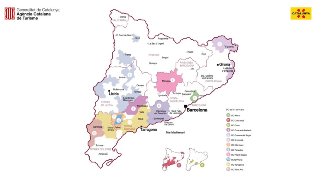 Carte viticole de la Catalogne