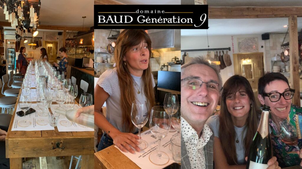 Dégustation des vins du Domaine Baud Génération 9 - Jura - Clémentine Baud, Hélène Dion Agent Papilles et Claude Lalonde (Vinformateur)