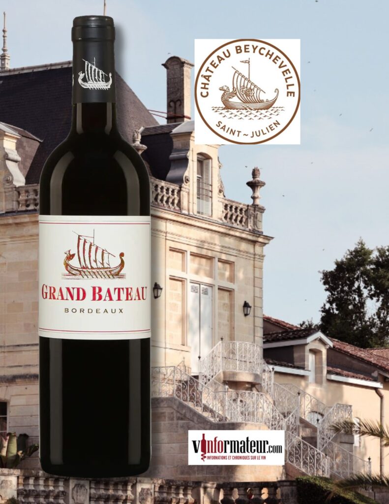Grand Bateau, Bordeaux, vin rouge, Château Beychevelle, 2020 bouteille