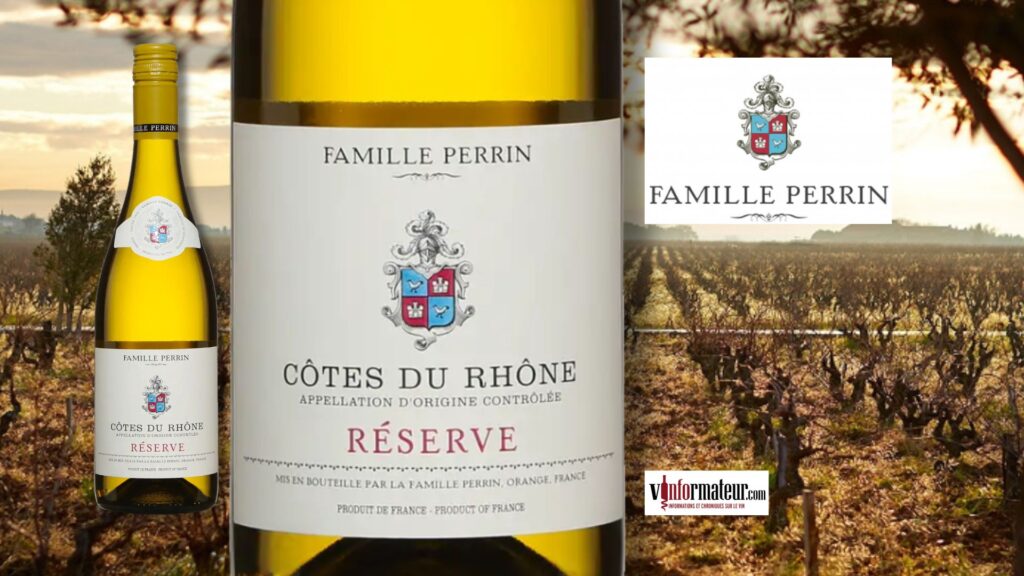 Un Côtes du Rhône blanc de la famille Perrin qui offre un excellent rapport qualité/prix.