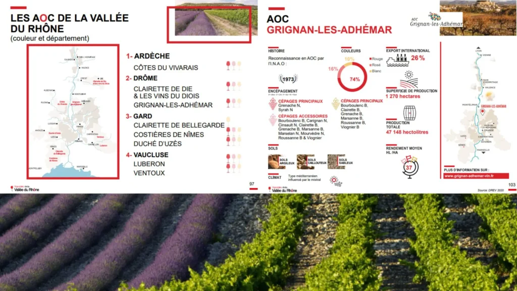 Carte viticole Côtes-du-Rhône