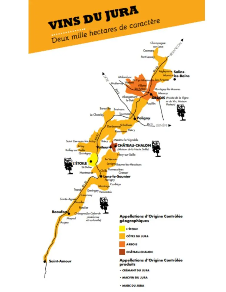 Carte viticole Jura