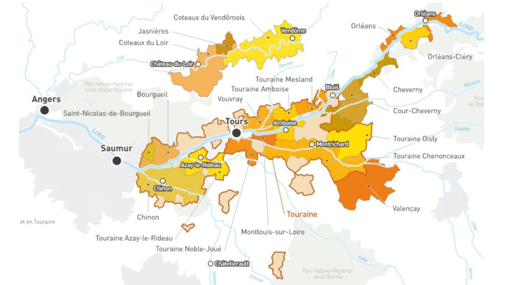 Carte viticole Val de Loire - Touraine
