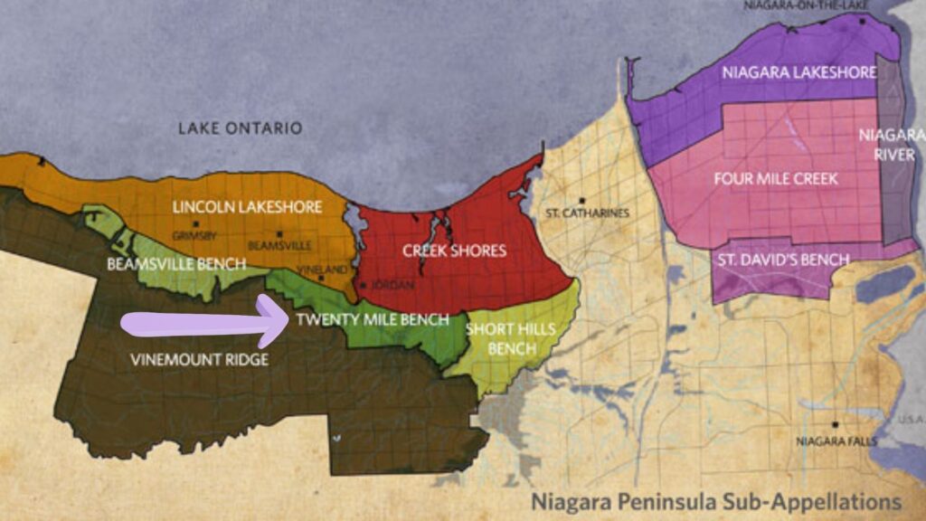 Carte viticole Péninsule du Niagara