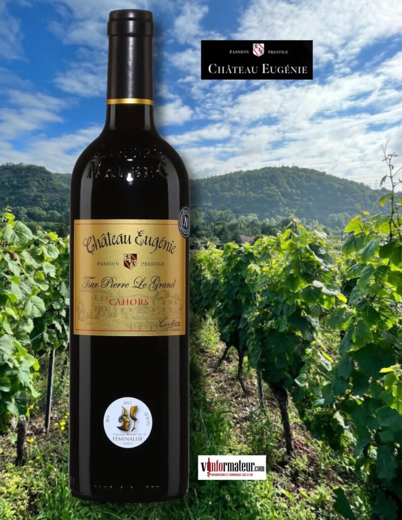 Château Eugénie, Tsar Pierre Le Grand, France, Cahors, vin rouge, 2021 bouteille