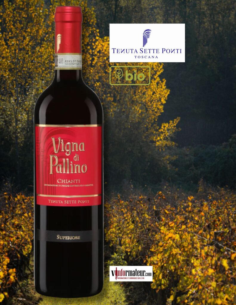 Vigna di Pallino, Chianti DOCG, Superiore, Toscane, Tenuta Sette Ponti, vin rouge bio, 2023 bouteille