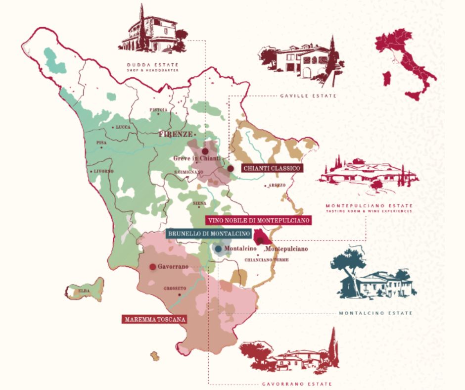 Carte viticole - Toscane / Carpineto