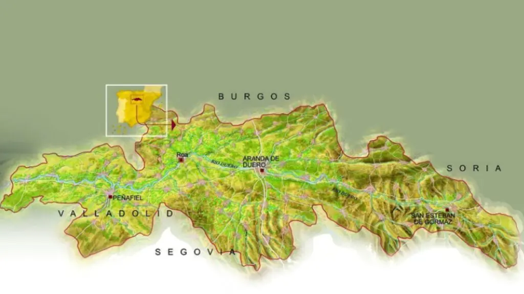 Carte viticole Ribera del Duero