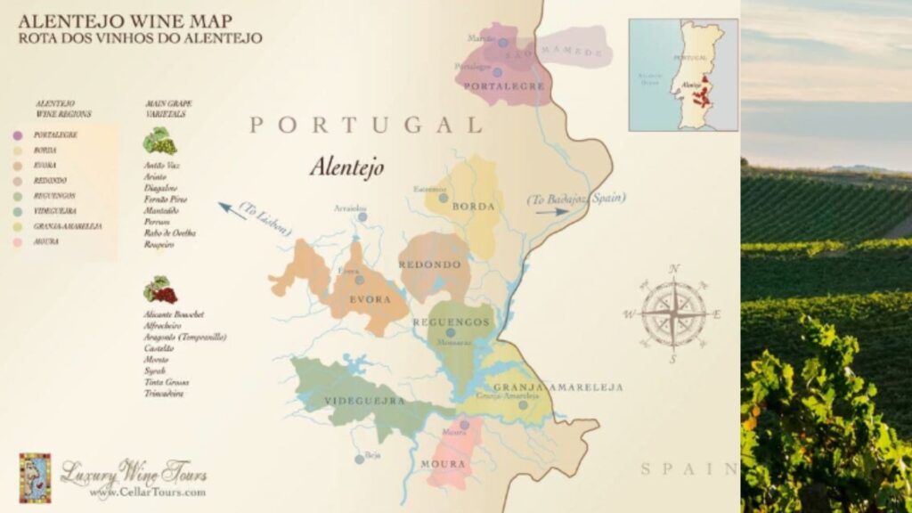 Carte viticole Alentejo