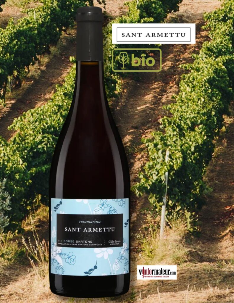 Sant Armettu, Corse Sartène AOC, Rosumarinu, Gilles Seroin vigneron, vin rouge bio, 2024 bouteille