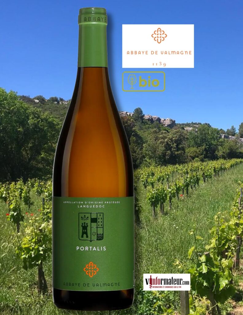 Portalis, Abbaye de Valmagne, France, Languedoc, vin blanc bio, 2024 bouteille
