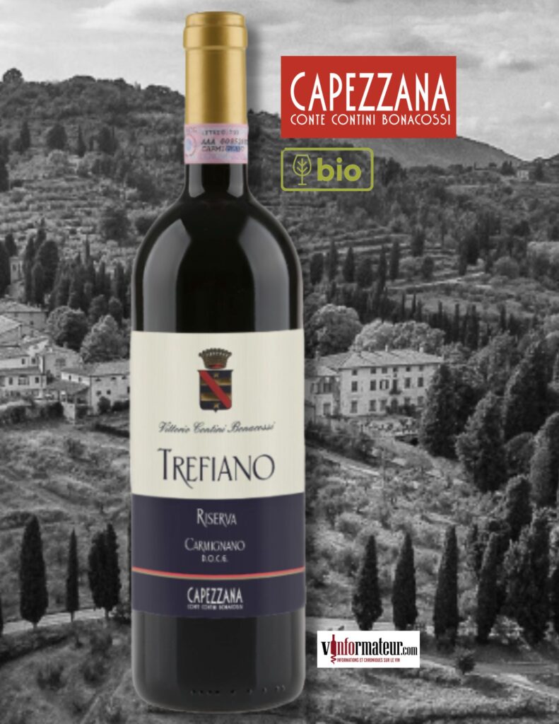 Trefiano Riserva, Carmignano DOCG, Capezzana, vin rouge bio, 2021 bouteille