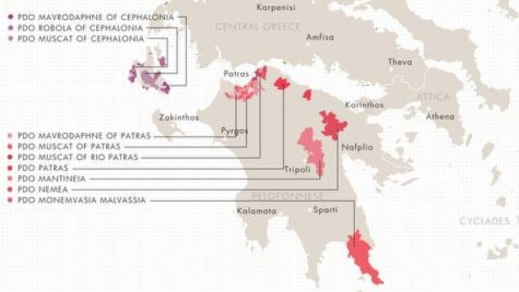 Carte viticole Grèce
