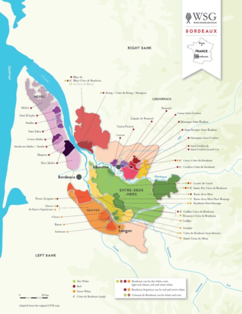 Carte viticole Bordeaux