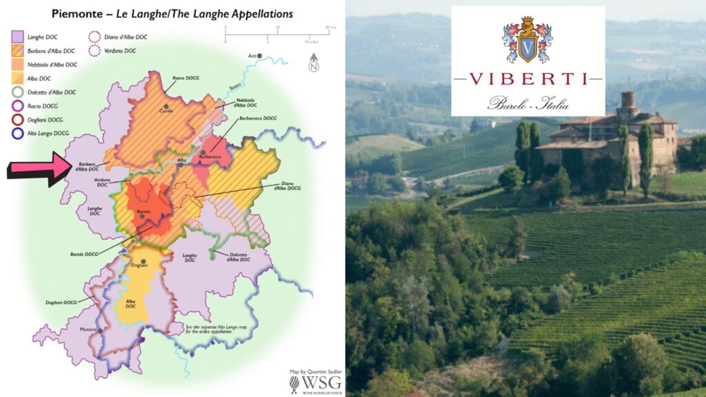 Carte viticole Langhe - Barbera d'Alba DOC