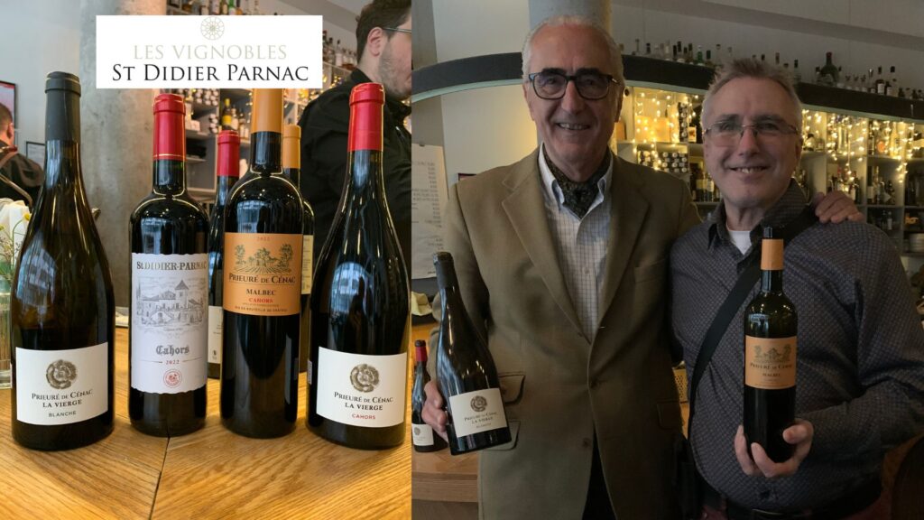 Dégustation des vins de Vignobles St Didier Parnac, Hervé Joyaux Fabre et Claude Lalonde (Vinformateur)