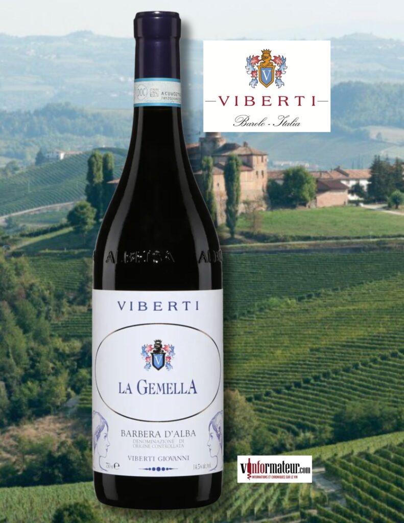 La Gemella, Viberti, Italie, Piémont, Barbera d’Alba DOC, vin rouge, 2023 bouteille