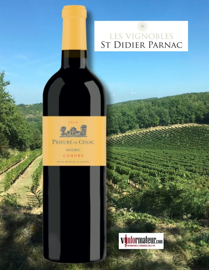Prieuré de Cénac, Cahors, vin rouge, 2022 bouteille