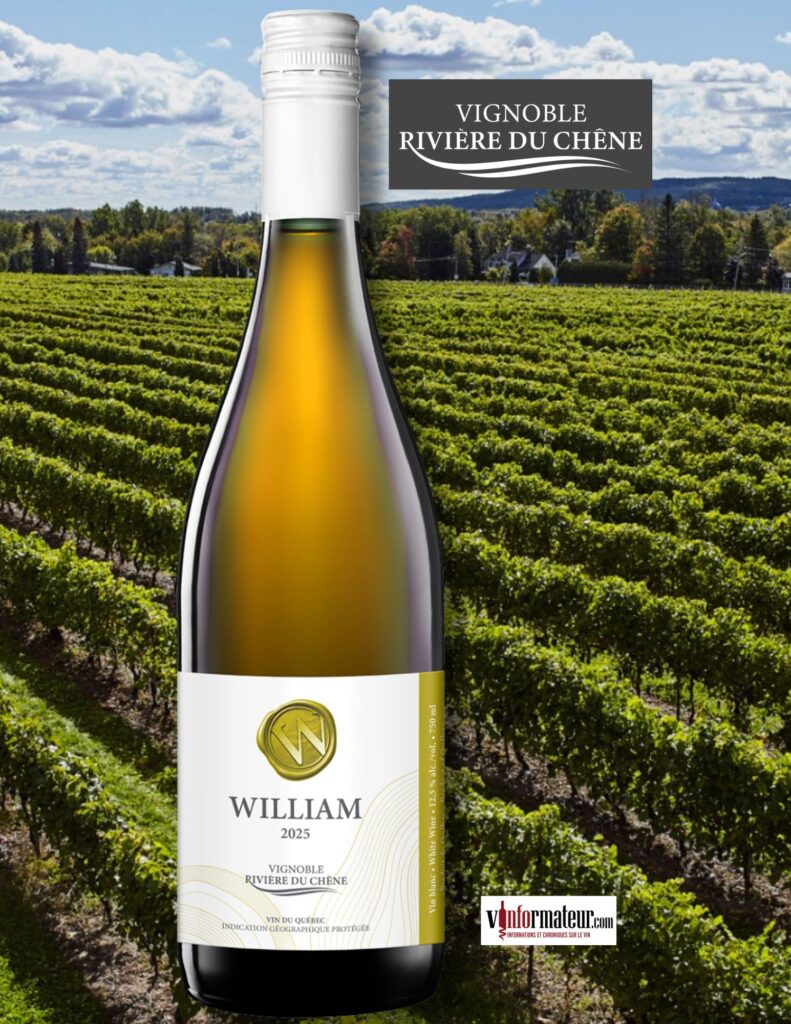 Vignoble Rivière du Chêne, William, vin blanc, Québec, Basses-Laurentides IGP, 2025 bouteille