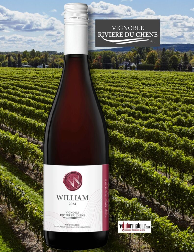 Vignoble Rivière du Chêne, William, vin rouge, Québec, Basses-Laurentides IGP, 2024 bouteille