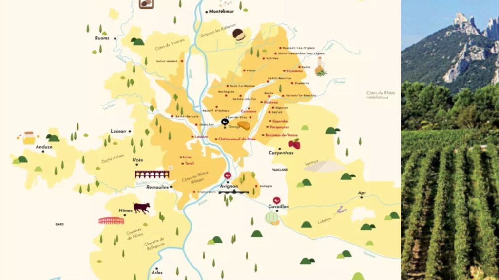 Carte viticole Côtes-du-Rhône