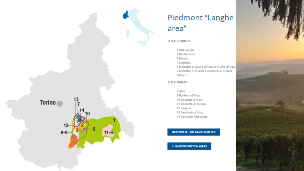 Carte viticole Langhe