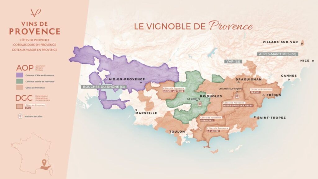 Carte viticole de Provence