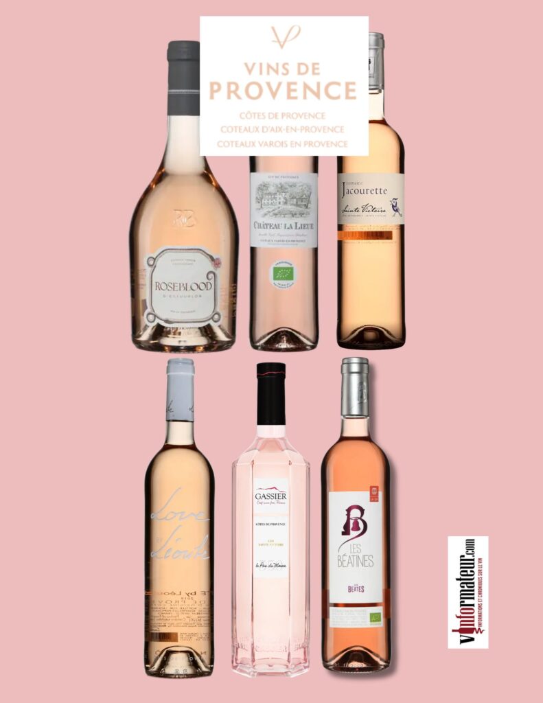 Dégustation Vins rosés de Provence bouteilles