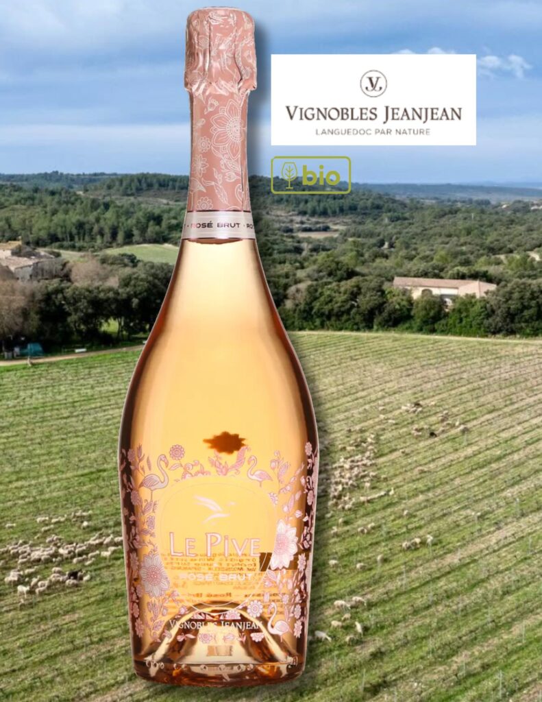 Le Pive, Rosé Brut, vin bio, Vin de France, Vignobles JeanJean bouteille