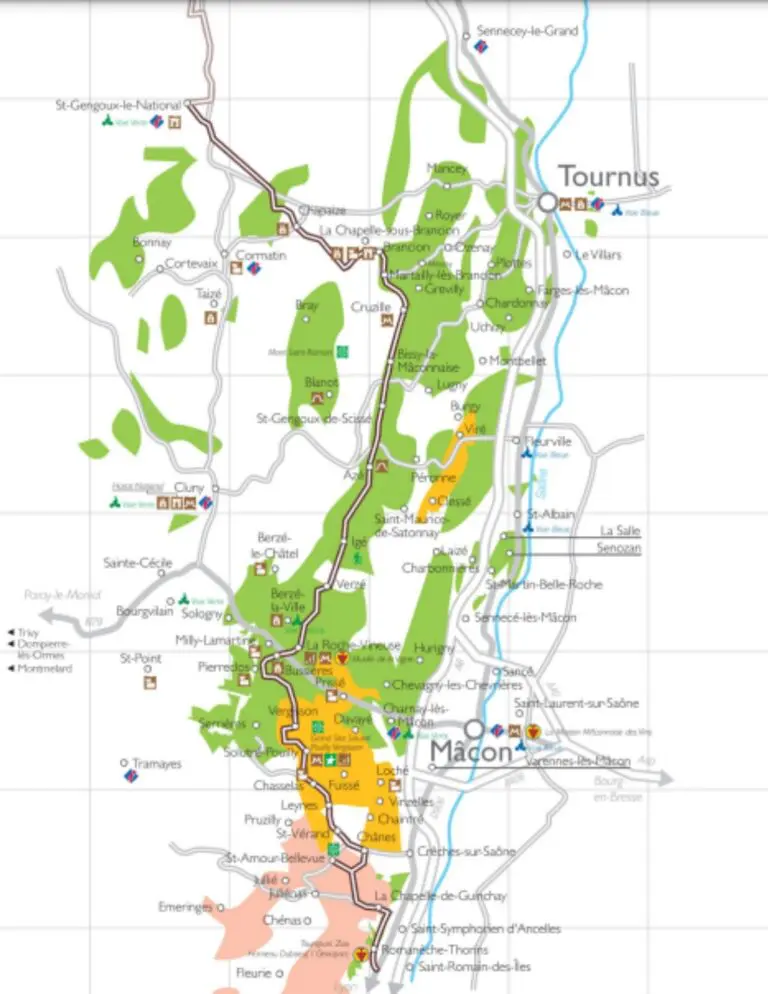 Carte viticole Mâconnais