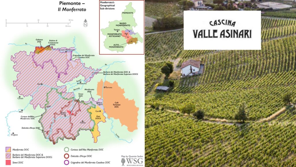 Carte viticole Monferrati Piémont