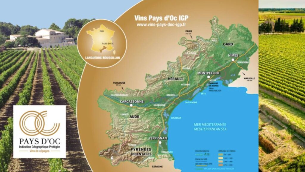 Carte viticole Pays d'Oc