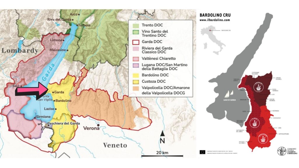 Carte viticole Bardolino DOC