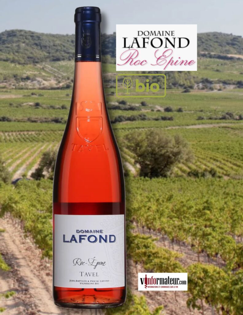 Domaine Lafond, Roc-Épine, Tavel AOC, Vallée du Rhône méridionale, vin rosé bio, 2024 bouteille