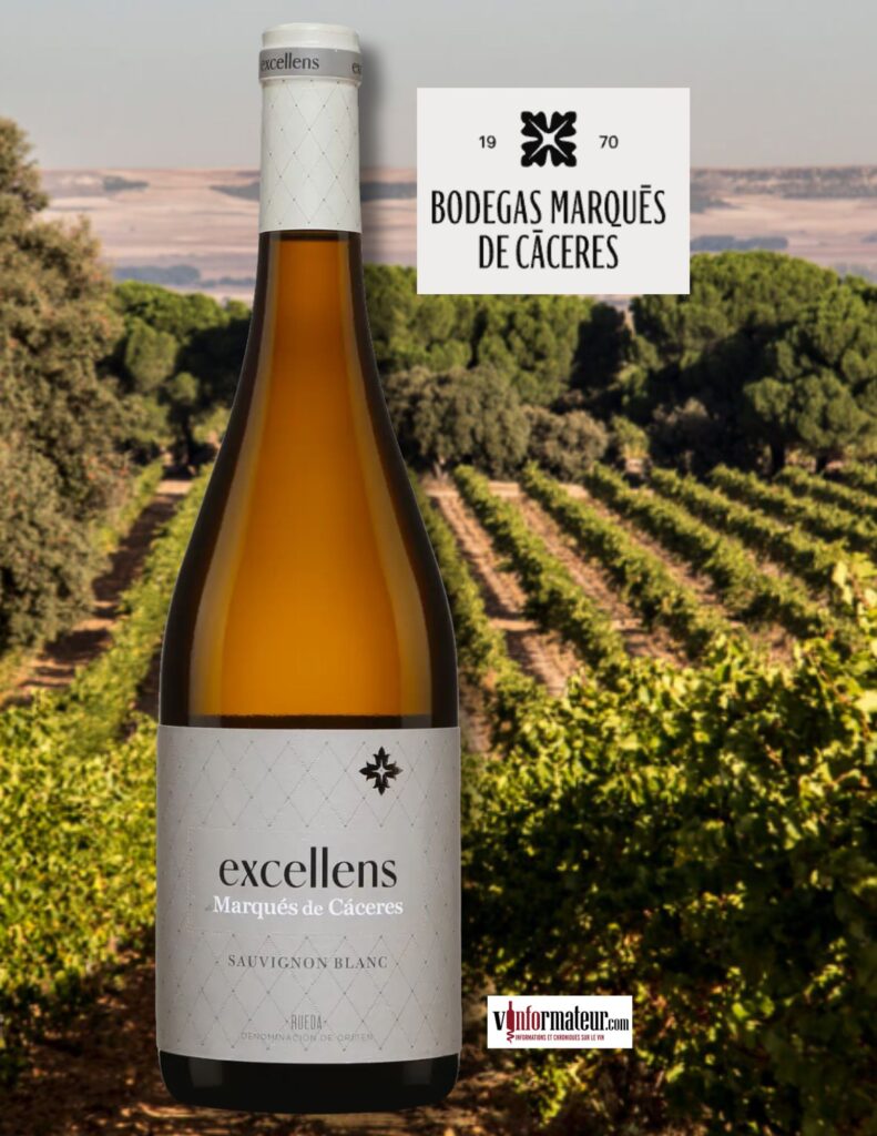 Excellens, Sauvignon Blanc, Espagne, Rueda D.O., vin blanc vegan, Marques de Caceres, 2025 bouteille