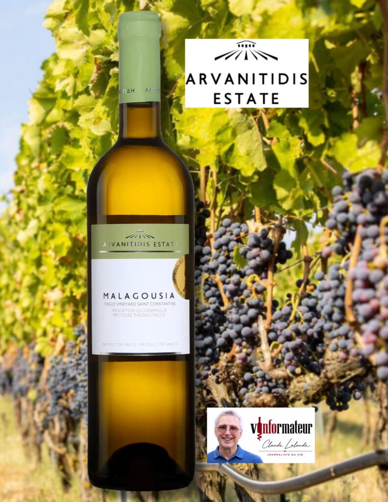 Malagousia, Grèce, Macédoine, Thessaloniki PGI, Arvanitidis Estate, vin blanc, 2025 bouteille