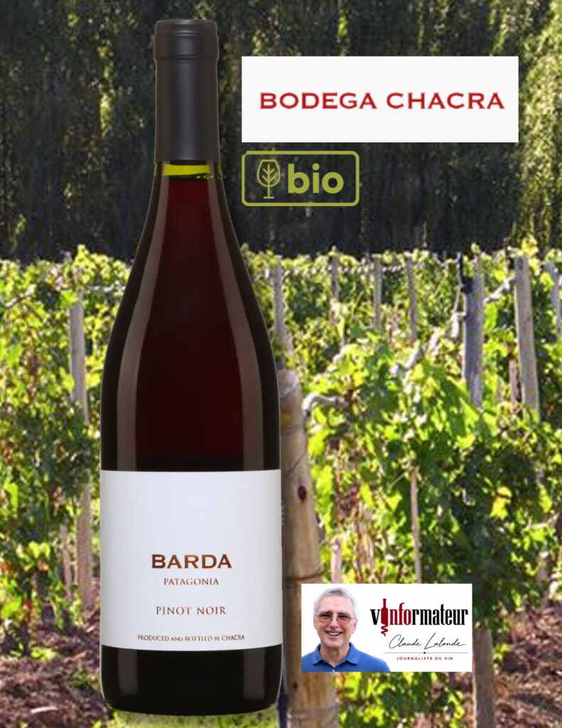 Pinot Noir, Barda, Bodega Chacra, Argentine, Patagonie, vin rouge bio, 2025 bouteille