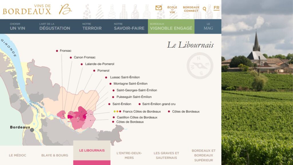 Carte viticole Libournais - Bordeaux