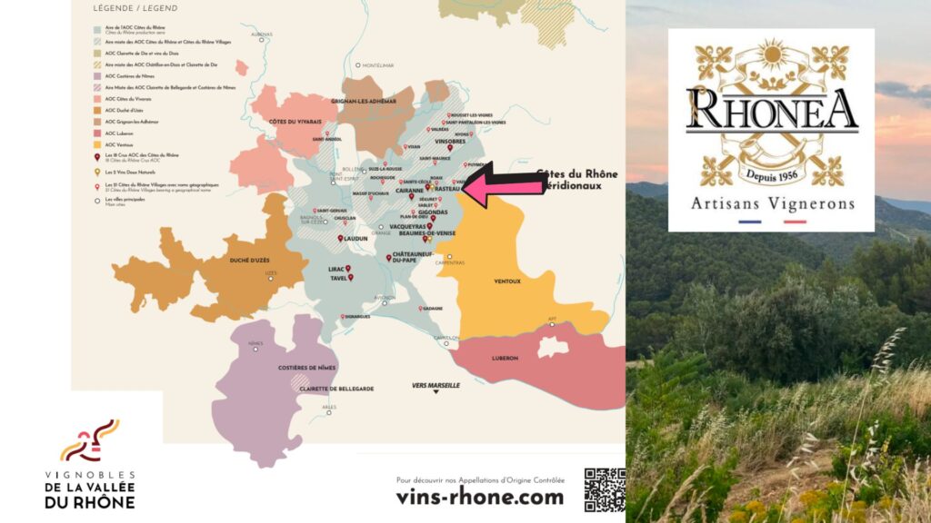 Carte viticole Vallée du Rhône - méridionale